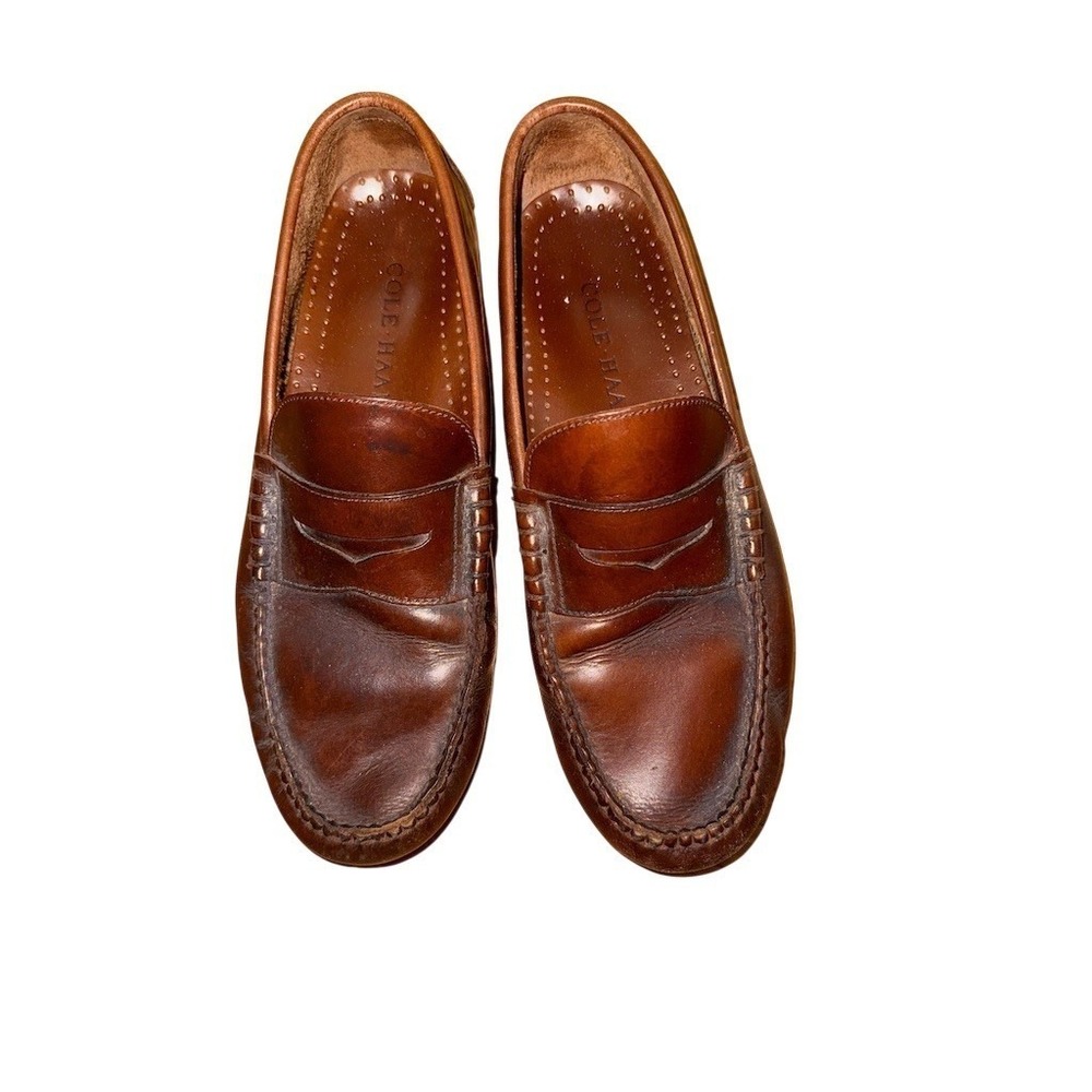 Cole Haan Men's Penny Loafers Brown Driving Moc Toe Slip On Size 10 M leather‎